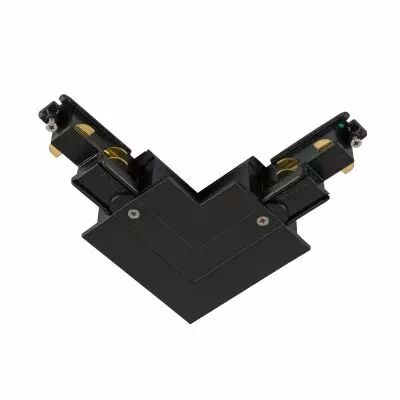 S-TRACK, connecteur en L syst�me rail 3 allumages int�rieur, terre � droite noir (1006525)