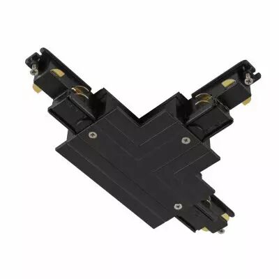 S-TRACK, connecteur en T syst�me rail encastr� 3 all., terre � gauche, noir (1006527)