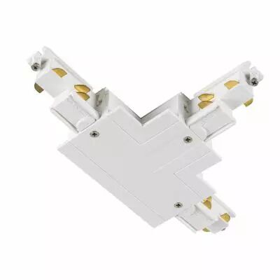 S-TRACK, connecteur en T syst�me rail encastr� 3 all., terre � droite, blanc (1006532)