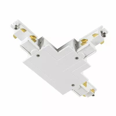 S-TRACK, connecteur en T syst�me rail encastr� 3 all., terre � droite, blanc (1006534)