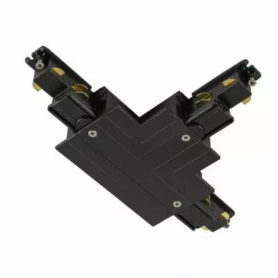 S-TRACK, connecteur en T syst�me rail encastr� 3 all., terre � droite, noir (1006533)