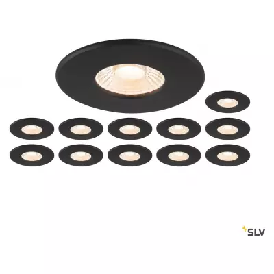 UNIVERSAL DOWNLIGHT Kit 12x 1007095 IP65 38�; 1007096 collerette rond IP65 noir (1007271)