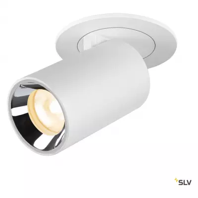 NUMINOS PROJECTOR XS, Plafonnier encastr�, 3000k, 20�, cylindrique, blanc/chrom� (1006896)