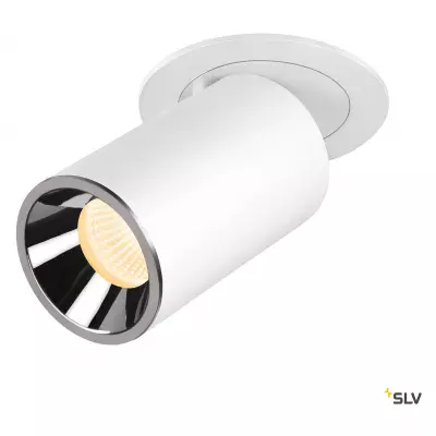 NUMINOS PROJECTOR M, Plafonnier encastr�, 3000 K, 55�, cylindrique, blanc/chrom� (1007010)