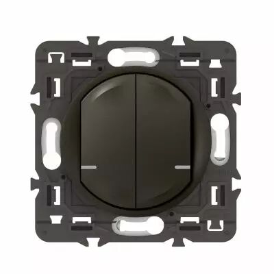 Interrupteur double Neutre connect� C�liane with Netatmo sans plaque graphite (064892A)