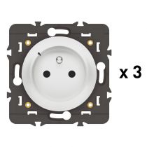 Pack 3 prises connectées Céliane with Netatmo 16A sans plaque blanc (067638A)