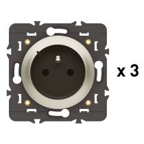Pack 3 prises connectées Céliane with Netatmo 16A sans plaque titane (067639A)