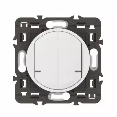 Interrupteur double avec Neutre connect� C�liane with Netatmo sans plaque blanc (067722A)