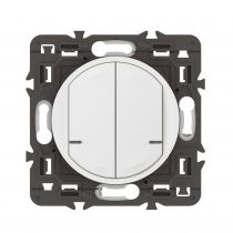 Interrupteur double avec Neutre connecté Céliane with Netatmo sans plaque blanc (067722A)