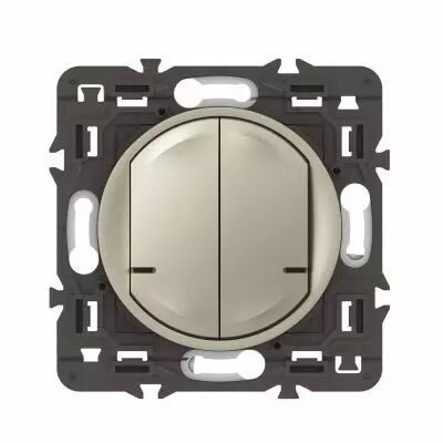Interrupteur double avec Neutre connect� C�liane with Netatmo sans plaque titane (067772A)