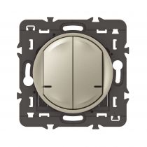 Cde double sans fils éclairage/prise Céliane with Netatmo sans plaque titane (067774A)