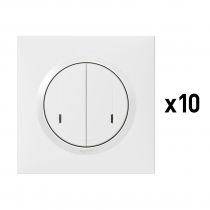 Lot de 10 interrupteurs doubles connectés dooxie with Netatmo - blanc (100085)