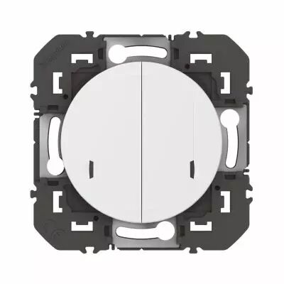 Interrupteur double avec Neutre connect� dooxie with Netatmo sans plaque blanc (600082A)