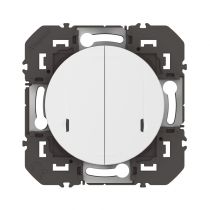 Interrupteur double avec Neutre connecté dooxie with Netatmo sans plaque blanc (600082A)