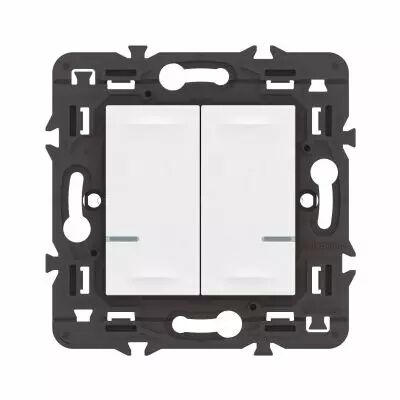 Interrupteur double avec Neutre connect� Mosaic with Netatmo sans plaque blanc (077702LA)