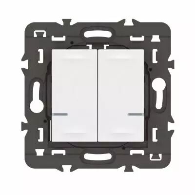 Commande double sans fils �clairage/prise Mosaic with Netatmo sans plaque blanc (077724LA)