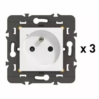 Pack 3 prises connect�es Mosaic with Netatmo 16A sans plaque blanc (077738LA)