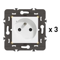 Pack 3 prises connectées Mosaic with Netatmo 16A sans plaque blanc (077738LA)