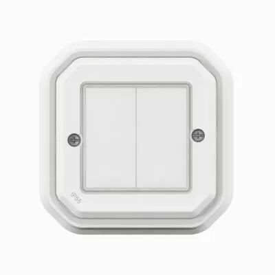 Commande double Self-e pour �clairage et prise Plexo with Netatmo complet blanc (069835L)