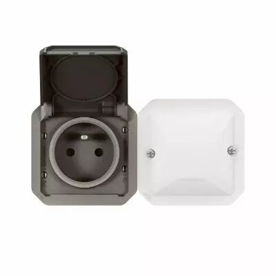 Prise de courant connect�e Plexo with Netatmo 2 postes anthracite (069892L)