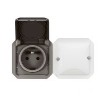 Prise de courant connectée Plexo with Netatmo 2 postes anthracite (069892L)