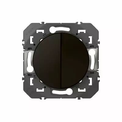 Poussoir double dooxie 6A 250V~ - finition noir (600208)