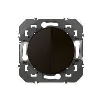 Poussoir double dooxie 6A 250V~ - finition noir (600208)