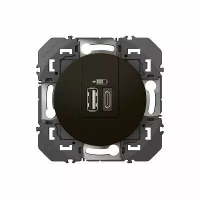 double chargeur usb 1 type-a + 1 type-c dooxie 3a - noir (600776)