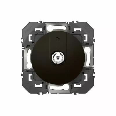 Prise TV typeF � visser dooxie - finition noir (600550)