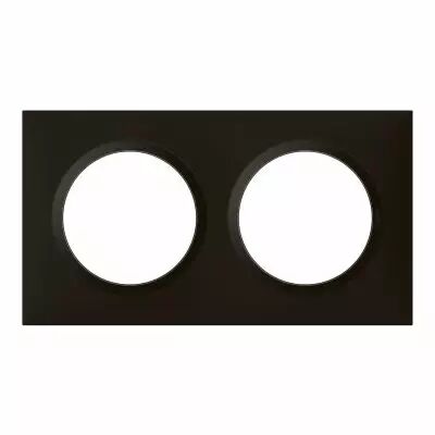 Plaque carr�e dooxie 2 postes finition noir (600892)