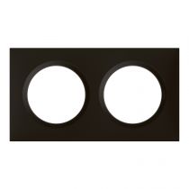 Plaque carrée dooxie 2 postes finition noir (600892)