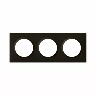 Plaque carr�e dooxie 3 postes finition noir (600893)
