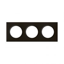 Plaque carrée dooxie 3 postes finition noir (600893)