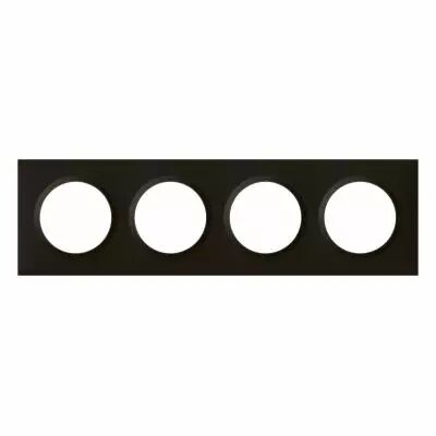 Plaque carr�e dooxie 4 postes finition noir (600894)