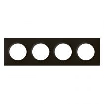Plaque carrée dooxie 4 postes finition noir (600894)