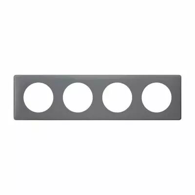 Plaque C�liane Poudr� 4 postes - finition Schiste (066734)