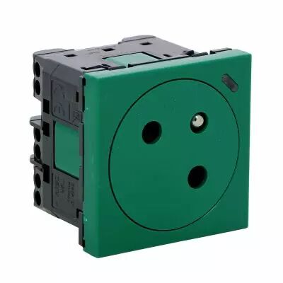 Prise de courant Surface 2P+T Mosaic Link Vert � voyant antimicrobien (077159L)
