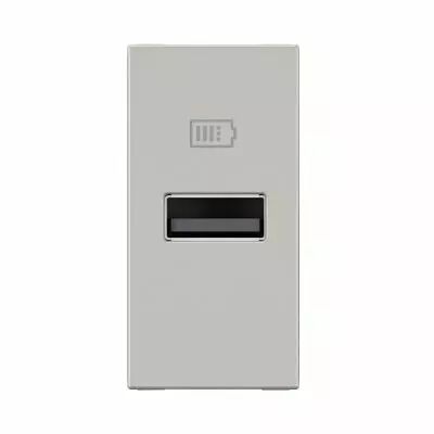 Prise USB Type-A 3A Mosaic - 1 module alu pour poste de travail (077651L)