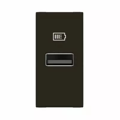 Prise USB Type-A 3A Mosaic - 1 module noir pour poste de travail (077652L)