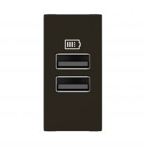 Prises 2 USB Type-A 3A Mosaic - 1 module noir pour poste de travail (077662L)
