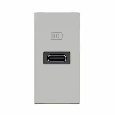 Prise USB Type-C Power Delivery Mosaic - 1 module alu pour poste de travail (077691L)