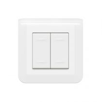 Commande radio BUS KNX Mosaic 1 touche /2 entrées ou 2 touches/4 entrées - blanc (078461L)