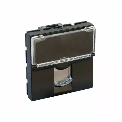 Prise RJ45 cat�gorie 6 UTP Mosaic 2 modules - noir mat (079164L)