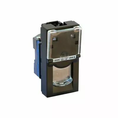 Prise RJ45 cat�gorie 6 UTP Mosaic 1 module - noir mat (079461L)