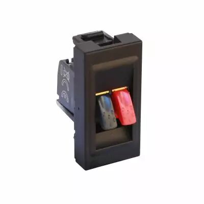 Prise haut-parleur Mosaic 1 module - noir mat (079550L)