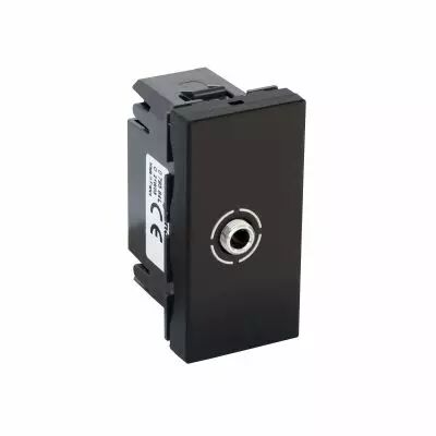 Prise jack 3.5mm femelle Mosaic � visser 1 module - noir mat (079564L)