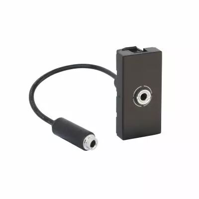 Prise jack 3.5 femelle Mosaic preconnectoris�e 1 module - noir mat (079579L)