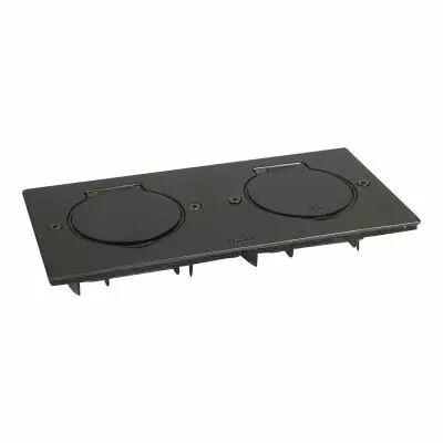 Platine de sol rectangulaire � �quiper fonctions 2 postes - acier brun bross� (089752)