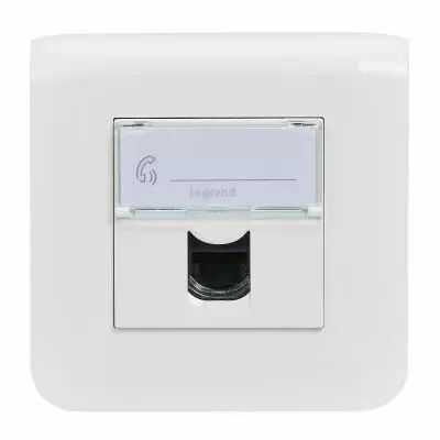 Prise RJ45 multim�dia Mosaic cat�gorie 6 FTP avec plaque (099205)