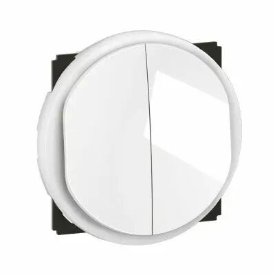 Double interrupteur ou va-et-vient C�liane 10AX complet Blanc format D�p�t (CF2001)